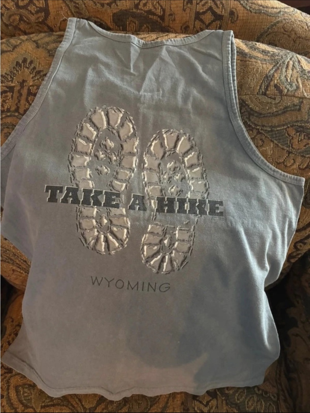 Wyoming "Take a Hike" Women's Tank Top - Light Blue